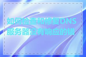 如何检查和修复DNS服务器没有响应的错误