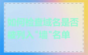 如何检查域名是否被列入"墙"名单