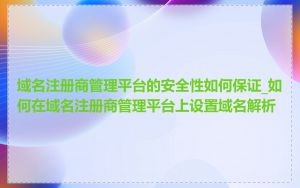 域名注册商管理平台的安全性如何保证_如何在域名注册商管理平台上设置域名解析