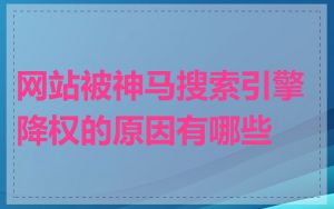 网站被神马搜索引擎降权的原因有哪些