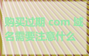 购买过期 com 域名需要注意什么