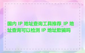 国内 IP 地址查询工具推荐_IP 地址查询可以检测 IP 地址欺骗吗