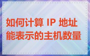 如何计算 IP 地址能表示的主机数量