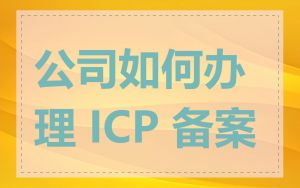 公司如何办理 ICP 备案