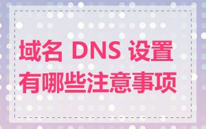 域名 DNS 设置有哪些注意事项