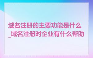 域名注册的主要功能是什么_域名注册对企业有什么帮助