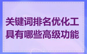 关键词排名优化工具有哪些高级功能