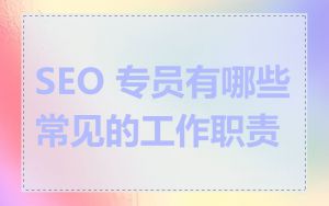 SEO 专员有哪些常见的工作职责
