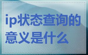 ip状态查询的意义是什么
