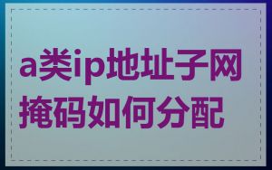 a类ip地址子网掩码如何分配
