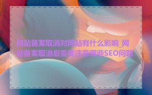 网站备案取消对网站有什么影响_网站备案取消后需要注意哪些SEO问题