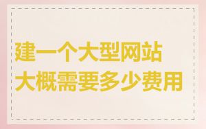 建一个大型网站大概需要多少费用