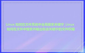 Linux 如何在文件系统中全局搜索关键字_Linux 如何在文件中搜索并输出包含关键字的文件权限