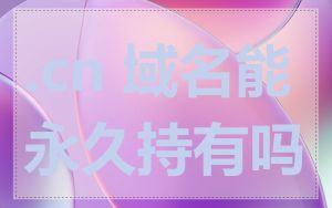 .cn 域名能永久持有吗