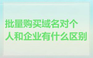 批量购买域名对个人和企业有什么区别