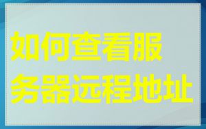 如何查看服务器远程地址