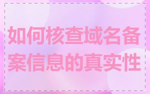 如何核查域名备案信息的真实性