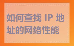 如何查找 IP 地址的网络性能