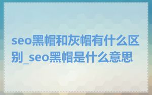 seo黑帽和灰帽有什么区别_seo黑帽是什么意思