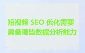 短视频 SEO 优化需要具备哪些数据分析能力