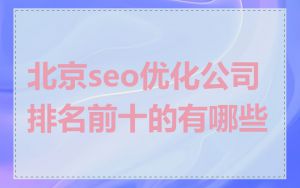 北京seo优化公司排名前十的有哪些