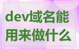dev域名能用来做什么