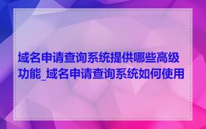 域名申请查询系统提供哪些高级功能_域名申请查询系统如何使用