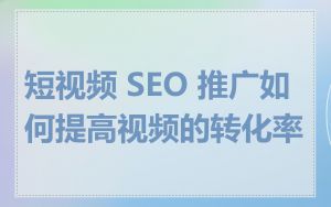 短视频 SEO 推广如何提高视频的转化率