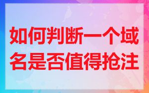 如何判断一个域名是否值得抢注
