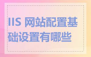IIS 网站配置基础设置有哪些