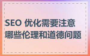 SEO 优化需要注意哪些伦理和道德问题