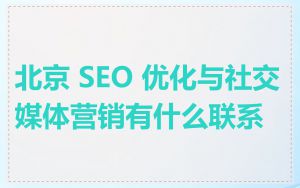 北京 SEO 优化与社交媒体营销有什么联系