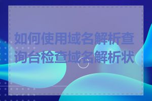 如何使用域名解析查询台检查域名解析状态