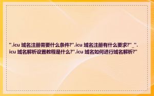 ".icu 域名注册需要什么条件?".icu 域名注册有什么要求?"_".icu 域名解析设置教程是什么?".icu 域名如何进行域名解析?"
