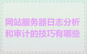 网站服务器日志分析和审计的技巧有哪些