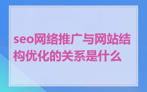 seo网络推广与网站结构优化的关系是什么