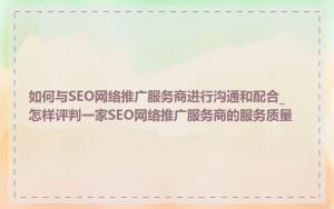 如何与SEO网络推广服务商进行沟通和配合_怎样评判一家SEO网络推广服务商的服务质量