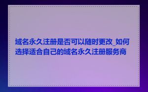 域名永久注册是否可以随时更改_如何选择适合自己的域名永久注册服务商