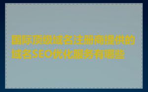 国际顶级域名注册商提供的域名SEO优化服务有哪些