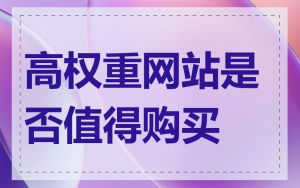 高权重网站是否值得购买