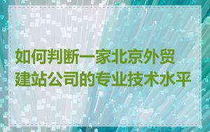 如何判断一家北京外贸建站公司的专业技术水平