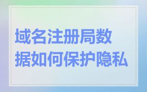域名注册局数据如何保护隐私