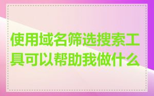 使用域名筛选搜索工具可以帮助我做什么