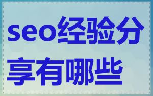 seo经验分享有哪些