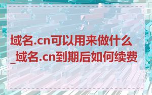 域名.cn可以用来做什么_域名.cn到期后如何续费