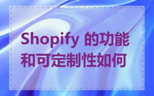 Shopify 的功能和可定制性如何