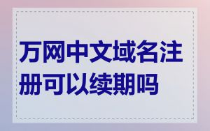 万网中文域名注册可以续期吗