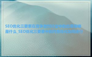 SEO优化三要素在竞争激烈行业中的应用策略是什么_SEO优化三要素中的内容优化如何进行