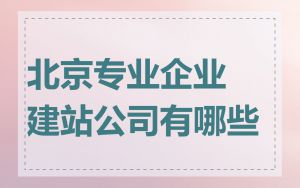 北京专业企业建站公司有哪些