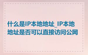 什么是IP本地地址_IP本地地址是否可以直接访问公网